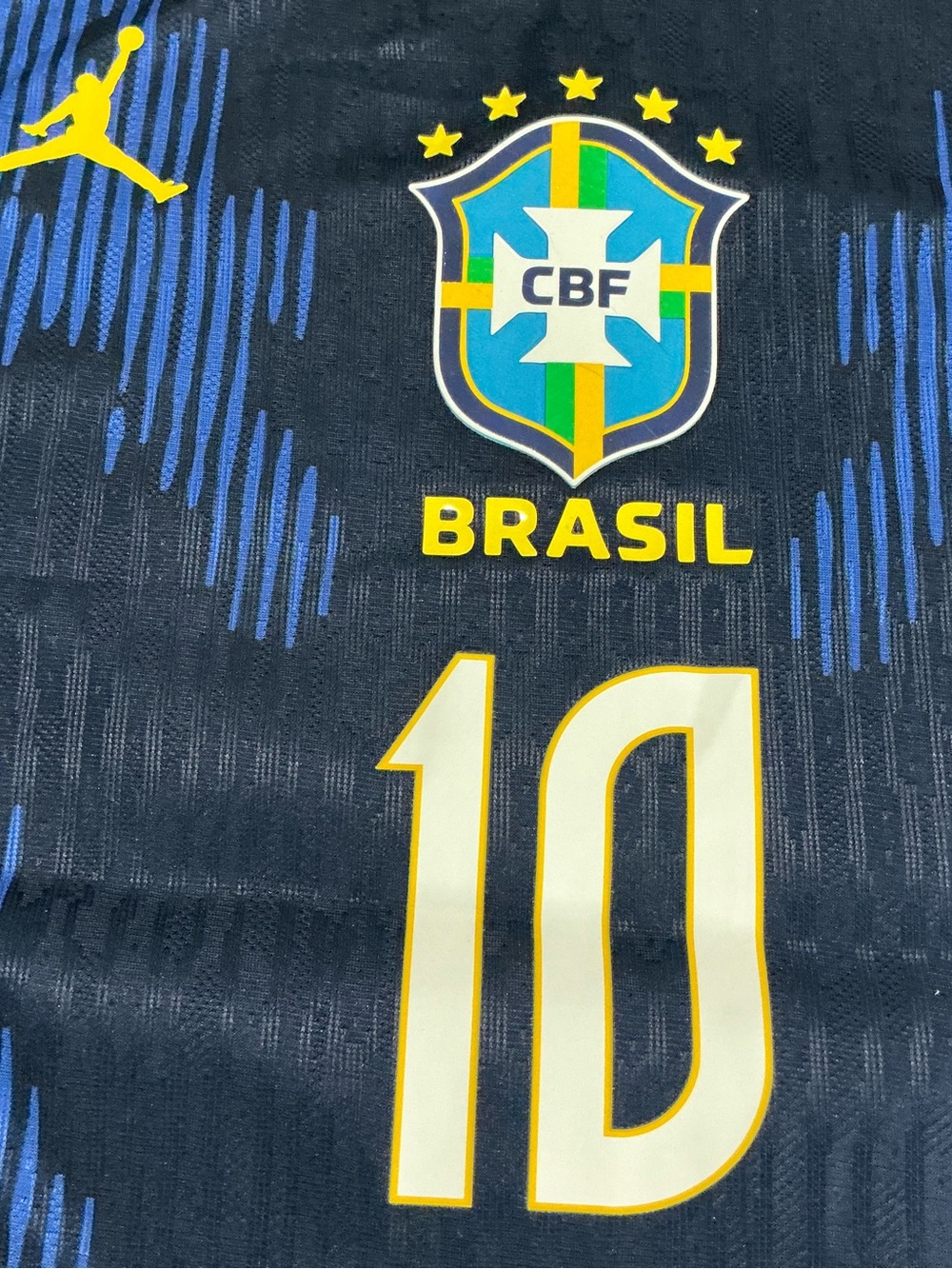 Jordan Brazil Vini Jr 10 Soccer Jersey Blue Aero-Fit 2026 World Cup Patch XL - Picture 6 of 9